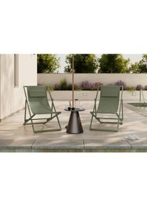 Ambia Garden Sonnenliege, Hellgr&uuml;n, Metall, Textil, F&uuml;llung: Schaumstoff, 104x76x93 cm, Gartenm&ouml;bel, Balkonm&ouml;bel, Balkonliegen