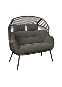 Ambia Garden Gartenmuschel, Grau, Dunkelgrau, Metall, Kunststoff, Textil, F&uuml;llung: Polyester, 146x136x83 cm, UV-best&auml;ndig, Gartenm&ouml;bel, Loungem&ouml;bel, Sonneninseln