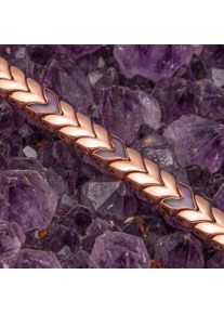 Braccialetti Holzkern per donna Alula (Ametista/oro rosa) fatto di legno naturale, lunghezza regolabile