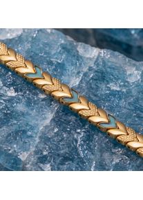 Braccialetti Holzkern per donna Alula (Acquamarina/Oro) fatto di legno naturale, lunghezza regolabile
