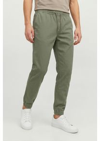 Jack & Jones Schlupfhose JACK & JONES "JPSTGORDON DYLAN JOGGER", Herren, Gr. M, N-Gr, gr&uuml;n (deep lichen gr&uuml;n), Web, Obermaterial: 98% Baumwolle, 2% Elasthan, unifarben, regular fit lang, Hosen Schlupfhose, Baumwollmischung, regular fit