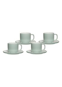 Ritzenhoff & Breker Tasse RITZENHOFF & BREKER "Kaffeetassen mit Untertassen Jasper 240 ml 4er Set", gr&uuml;n (mint), 8 tlg., Keramik, Trinkgef&auml;&szlig;e, Tasse