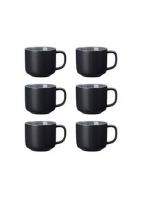 Ritzenhoff & Breker Tasse RITZENHOFF & BREKER "Kaffeetassen Jasper 240 ml 6er Set", schwarz, 6 tlg., Keramik, Trinkgef&auml;&szlig;e, Tasse