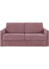 Schlafsofa OTTO HOME "GOLDPOINT 182cm, Dauerschl&auml;fer, Liegefl&auml;che 140/200 cm", lila (beere), B:182cm H:85cm T:100cm, Samtoptik (100% Polyester);Struktur (100% Polyester), Sofas, Schlafsofa, 3-Sitzer mit Dauerschl&auml;fer-Funktion, Bonell-Federkernmatratze