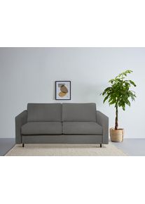 Schlafsofa OTTO HOME "Virming", grau (dunkelgrau), B:188cm H:90cm T:98cm, 100% Polyester, Sofas, Schlafsofa, Dauerschlaf-Funktion mit Unterfederung und Matratze