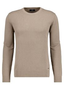 Rundhalspullover Ragman, Herren, Gr. 54, beige (zimt, 842), Strick, 100% Baumwolle, ohne Ausschnitt, Pullover Rundhalspullover