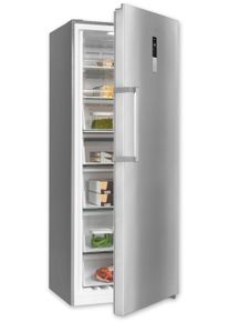 Exquisit Gefrierschrank "GS380-NF-H-050E inoxlook", Energieeffizienz: E, silber (silberfarben), B:71cm H:185,5cm T:71cm, Gefrierschr&auml;nke, 380 L Gefrierschrank: No-Frost, 4-Sterne & flexibel mit LED-Licht, Gefrierschrank
