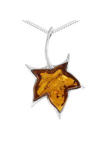 Kette mit Anh&auml;nger OSTSEE-SCHMUCK "OSTSEE-SCHMUCK Kette mit Anh&auml;nger Ahornblatt" Gr. 45, silber (wei&szlig;, neutral), Halsketten, Damen, 45cm, Silber 925 (Sterlingsilber), L: 42, Kette mit Anh&auml;nger