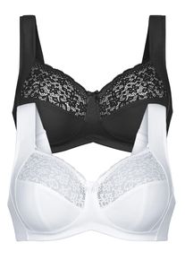 Entlastungs-BH Anita "2er Pack Entlastungs BH Havanna", Damen, Gr. 90, Cup H, bunt (schwarz crystal), Spitze, Obermaterial: 86% Polyamid PA. 14% Elasthan EL., BHs Entlastungs-BH