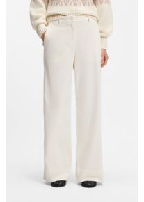Cordhose BOSS Orange "Tacodi Premium Damenmode", Damen, Gr. 38, N-Gr, beige (open wei&szlig; 118), Cord, Obermaterial: 73% Baumwolle, 25% Modal, 2% Elasthan, unifarben, lang, Hosen Cordhose, aus Baumwoll-Modal-Mix mit Stretch