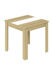 Mid.you , Wei&szlig;, Honigeiche , Holzwerkstoff , Uni , quadratisch , 80x75x80 cm ,