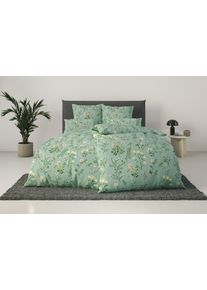 Bettw&auml;sche OTTO HOME "Claara", gr&uuml;n, B/L: 135cm x 200cm, 1 Stk., 1 Stk., Renforc&eacute;, B/L: 40cm x 80cm, 2, Renforc&eacute;, Obermaterial: 100% Baumwolle, Bettw&auml;sche, Bettw&auml;sche, mit Blumen Design, skandinavisch, romantische Bettw&auml;sche