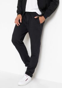 Jogginghose bonprix, Herren, Gr. 52/54, N-Gr, schwarz, Obermaterial: 60% Baumwolle, 40% Polyester, unifarben, regular fit, Hosen Jogginghose, aus Baumwolle und Polyester, Regular Fit, mit Rei&szlig;verschlusstaschen