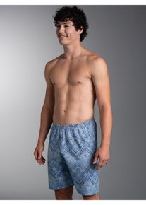 Bermudas TRIGEMA "TRIGEMA Bermuda mit Zickzackmuster", Herren, Gr. XL, Normalgr&ouml;&szlig;en, blau (horizont), 100% Baumwolle, Hosen Bermudas