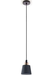 Paco Home Pendelleuchte "MARTA", schwarz (schwarz grau), &Oslash; 15cm H: 21cm, Leuchten, Wohnzimmer Esszimmer Industrial Design E27 Stoffschirm 1,5m Kabel, Pendelleuchte