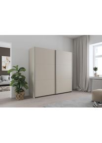 Schwebet&uuml;renschrank Rauch "AURELIO Kleiderschrank Garderobe", beige (beige (champagner)), B:218cm H:210cm T:59cm, Holzwerkstoff, Schr&auml;nke, Schwebet&uuml;renschrank, 3 verschiedene Ausstattungsvarianten Griffe aus Metall MADE IN GERMANY