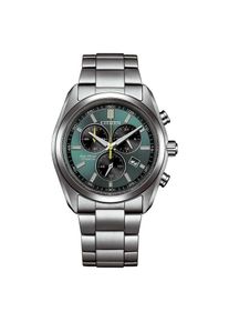 Chronograph Citizen, silber (silberfarben, gr&uuml;n), Armbanduhren, Herren, Chronograph, Armbanduhr, Solar, Herrenuhr, analog, Big Date, Stoppfunktion