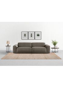 Big-Sofa Trendmanufaktur "Braga Japandi-Design, mit hochwertigem Kaltschaum, Megasofa, in Cord", grau (beluga), B:254cm H:72cm T:107cm, 100% Polyester, Sofas, Big-Sofa, modernes Big-Sofa, Couch mit hohem Sitzkomfort, 254/72/107 cm (B/H/T)