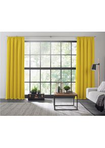 Vorhang WIRTH "Dim out", gelb, B:142cm H:285cm, Polyester, Gardinen, Vorhang, nach Ma&szlig;