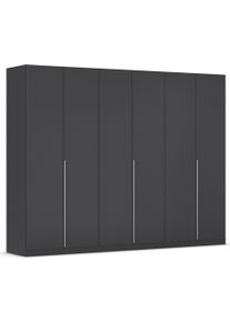 Dreht&uuml;renschrank OTTO HOME "Kleiderschrank Schrank Garderobe AGORDO Schlafzimmer", grau (graumetallic), B:271cm H:210cm T:54cm, Holzwerkstoff, Schr&auml;nke, Dreht&uuml;renschrank, durchdachte Innenausstattung, in 8 Breiten und 2 H&ouml;hen MADE IN GERMANY