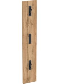 Garderobenpaneel Schildmeyer "Saga, mit 3 ausklappbaren Kleiderhaken, Made in Germany", braun (eiche landhaus), B:19,5cm H:109cm T:2,5cm, Holzwerkstoff, Garderobenpaneele, Garderobenpaneel, F&uuml;hlbare Holzstruktur, Made in Germany