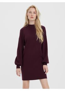 V&eacute;ro Moda Strickkleid VERO MODA "VMNANCY LS FUNNELNECK DRESS GA NOOS", Damen, Gr. L, N-Gr, lila (winetasting), Feinstrick, Obermaterial: 52% Viskose, 28% Polyester, 20% Nylon, unifarben, loose fit, Rippb&uuml;ndchen, Kleider Strickkleid, Viskosemischung, loose fit
