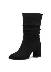 Stiefel Tamaris, Damen, Gr. 42, schwarz, Textil, Veloursleder, unifarben, Schuhe Stiefel, Blockabsatz, Kurzstiefel mit Rei&szlig;verschluss, in veganer Verarbeitung