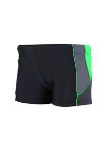 Badehose AQUARTI "Badehose Jungen Kurze Badehose mit Eins&auml;tzen Seitlich", Jungen, Gr. 128, N-Gr, grau (schwarz, graphit, gr&uuml;n), Obermaterial: 80% Polyamid PA. 20% Elasthan EL., Badehosen Badehose