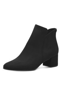 Stiefelette Tamaris, Damen, Gr. 42, schwarz, Textil, Veloursleder, unifarben, Basic, Schuhe Stiefelette, Ankleboot, Stiefelette mit dekorativem Knopf, schmale Form