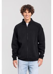Sweatjacke Fruit of the Loom "Iconic Premium Sweat Jacket", Herren, Gr. XL, schwarz, Obermaterial: 70% Baumwolle, 30% Polyester, normal, Rundhals, angesetztes B&uuml;ndchen, Sweatjacken Sweatjacke, mit Eingrifftaschen, meliert, in normaler L&auml;nge