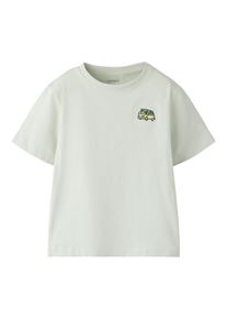 T-Shirt name it "NMMJENSO SS NREG TOP", Jungen, Gr. 104, pale aqua, Jersey, Obermaterial: 95% Baumwolle, 5% Elasthan, bedruckt, regular fit normal, Rundhals, Shirts T-Shirt, Baumwollmischung, regular fit
