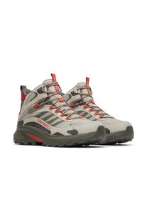 Wanderschuh Merrell "MOAB SPEED 2 MID GORE-TEX", Herren, Gr. 46,5, beige (diorite, ember), Synthetik, Schuhe Wanderschuh, wasserdicht dank Gore-Tex Membrane