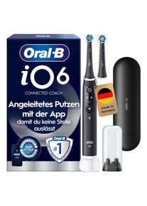 Elektrische Zahnb&uuml;rste Oral-B "iO 6", schwarz (schwarz lava), Elektrozahnb&uuml;rstenB:3cm H:25cm T:3cm, Elektrische Zahnb&uuml;rste, mit Magnet-Technologie, Display, 5 Putzmodi, Reiseetui, B:3cm H:25cm T:3cm, Topseller