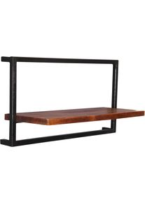 Wandregal Sit "Aalborg Wandregal-Set 5-teilig aus Mangoholz mit Altmetall", schwarz (schwarz, natur), B:120cm H:75cm T:25cm, Massivholz, Metall, Regale, Wandregal, 5 unterschiedlich gro&szlig;e Wandregale f&uuml;r flexible Gestaltung