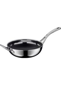 Wok WMF "Profi Resist", grau (edelstahl), B:29,6cm H:18,7cm L:56,1cm &Oslash;:28cm, Pfannen, Wok, 28 cm, kratzfest, Antihaftversiegelung, mehrschichtiger Aufbau