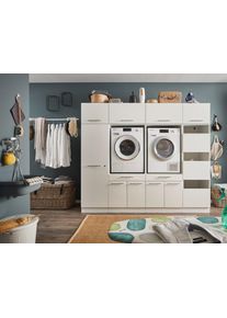 Mehrzweckschrank-Set LAUNDREEZY "LAUNDREEZY LDSK15", wei&szlig;, B:235cm H:200cm T:67,5cm, Holzwerkstoff, Kastenm&ouml;bel-Sets, Mehrzweckschrank-Set, Breite 235 cm, Soft-Close-Funktion, h&ouml;henverstellbare F&uuml;&szlig;e