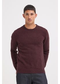 Strickpullover Blend "BHBRANKO CREW KNIT", Herren, Gr. XL, braun (rum raisin melange), Strick, Obermaterial: 60% Wolle, 40% Nylon, unifarben, regular fit normal, Rundhals, B&uuml;ndchen, Pullover Strickpullover, Wollmischung, regular fit