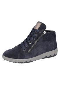 Waldl&auml;ufer Stiefelette WALDL&Auml;UFER "H-Teresa", Damen, Gr. 5,5 (38,5), blau (dunkelblau), Nappaleder, Veloursleder, Schuhe Stiefelette, High Top Sneaker, Schn&uuml;rboots in Komfortweite H = sehr weit