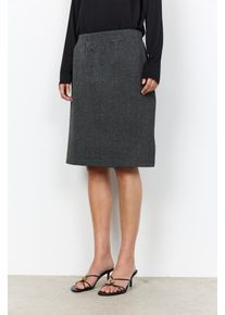 Midirock soyaconcept "SC-HEBE 2", Damen, Gr. M, grau (schwarz combi), Web, Obermaterial: 60% Polyester, 38% Viskose, 2% Elasthan, Fischgratmuster, gemustert, knielang, R&ouml;cke Midirock, Materialmix