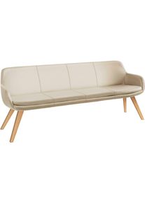 Essbank Musterring "Tavia", beige (sand, eiche bianco), B:220cm H:87cm T:66cm, Sitzb&auml;nke, Essbank, Stativgestell aus Eiche bianco massiv, Breite 180, 200 oder 220 cm