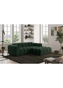 Ecksofa COTTA "Rocco L-Form, B: 248 cm, modernes Bubble-Sofa, gro&szlig;z&uuml;giger Sitzkomfort", gr&uuml;n (dunkelgr&uuml;n), B:248cm H:73cm T:93cm, 100% POLYESTER (PES), Sofas, Ecksofa, Wohnlandschaft-Charakter, frei stellbar, modernes Design