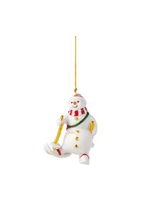 Villeroy & Boch Weihnachtsfigur VILLEROY & BOCH "Ornament Schneemann 2026 Christmas Classics 7,3 x 6,8 x 9,9 cm wei&szlig;-gold", wei&szlig; (wei&szlig;, gold), B:6,8cm H:9,9cm T:7,3cm, Dekofiguren, Weihnachtsfigur, Nur Dekoration
