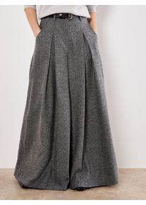 Stoffhose Apricot "Stoffhose", Damen, Gr. XL (42), N-Gr, grau, gewebt, Obermaterial: 86% Polyester PES. 14% Viskose CV., uni, Hosen Stoffhose, mit extrem weitem Bein