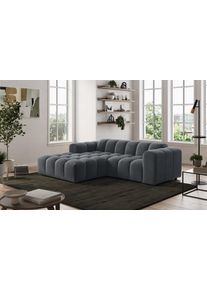 Ecksofa COTTA "Rocco L-Form, B: 248 cm, modernes Bubble-Sofa, gro&szlig;z&uuml;giger Sitzkomfort", grau (coal), B:248cm H:73cm T:93cm, 92% POLYESTER (PES) / 8% POLYAMID (PA), Sofas, Ecksofa, Wohnlandschaft-Charakter, frei stellbar, modernes Design