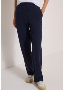 Stoffhose Cecil "Style NEELE", Damen, Gr. M (40), L&auml;nge 30, blau (urban dunkelblau), Web, Obermaterial: 61% Viskose, 32% Polyamid, 7% Elasthan. Futter: 100% Polyester, unifarben, loose fit lang, Hosen Stoffhose, Jerseyhose im Loose Fit und mit Elastik-Bund