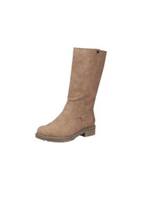 Winterstiefel Rieker, Damen, Gr. 41, Normalschaft, beige, Lederimitat, used, Basic, Schuhe Winterstiefel, Langschaftstiefel mit Rei&szlig;verschluss und RiekerTEX-Membrane
