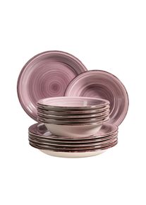 M&auml;ser Tafelservice M&Auml;SER "Lumaca", rosa (berry), 12, Geschirr-Sets, Tafelservice
