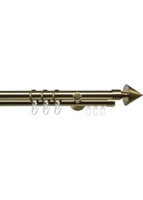 Gardinenstange Liedeco "Stilgarnitur 20 mm Blues Kegel" Gr. 1, grau (messingfarben), L:120cm &Oslash;:2mm, Eisen, Gardinenstangen, Gardinenstange, Gardinenstange Komplett