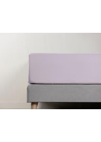 EMMA Drap housse 100% Satin de Coton 160x200 - Lilas