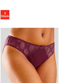Slip, Damen, Gr. 44/46, rot (wei&szlig;, ros&eacute;, brombeer), Microtouch, Obermaterial: 86% Polyester, 14% Elasthan, PETITE FLEUR BY LASCANA, k&ouml;rpernah, Unterhosen Slip, mit h&uuml;bschen Spitzeneins&auml;tzen, Topseller